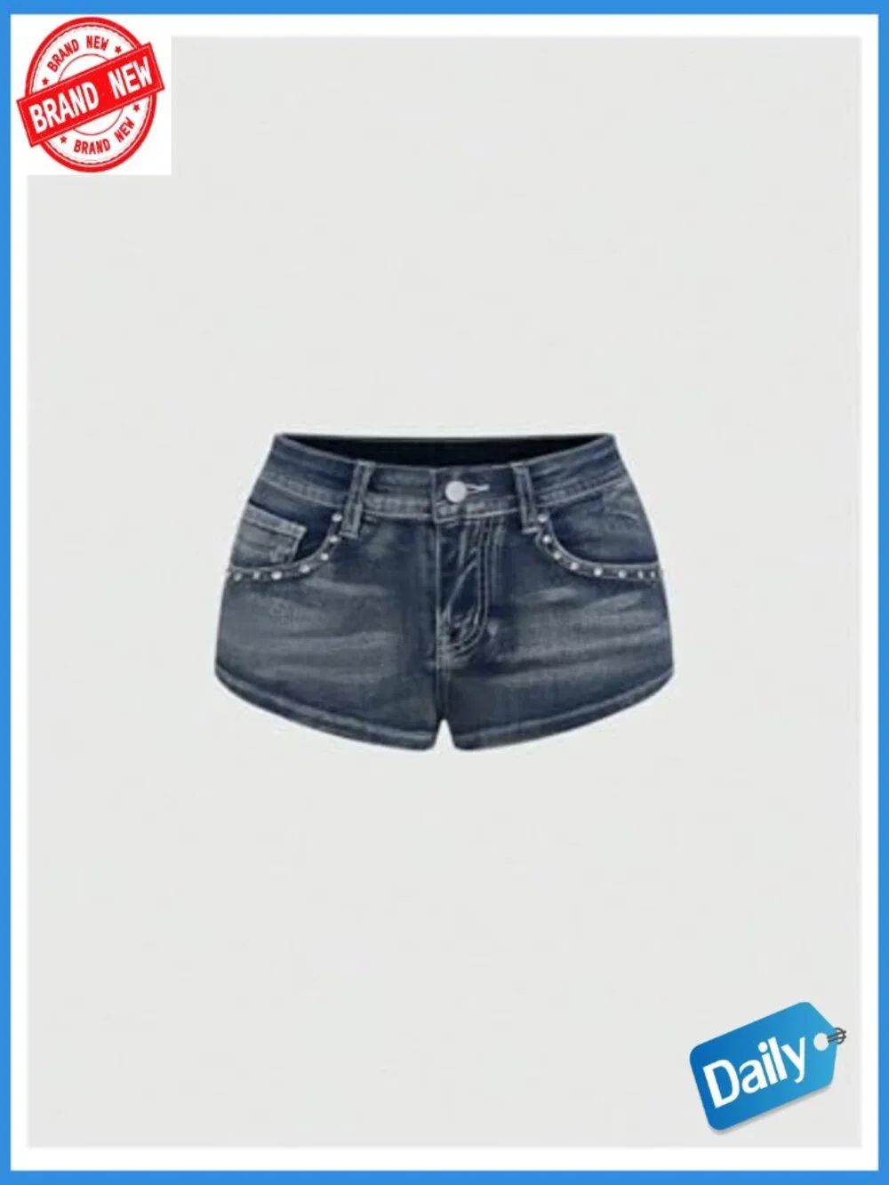 Y2K Sparkly Rhinestone Embroidered Jean Mini Shorts Festival Rave Outfits